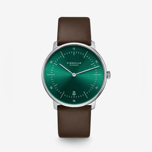 Sternglas Naos Sunbust Green 38mm watch with 2 straps - Picture 1 of 10